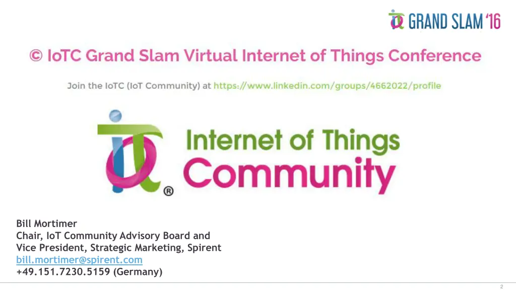 bill mortimer chair iot community advisory board