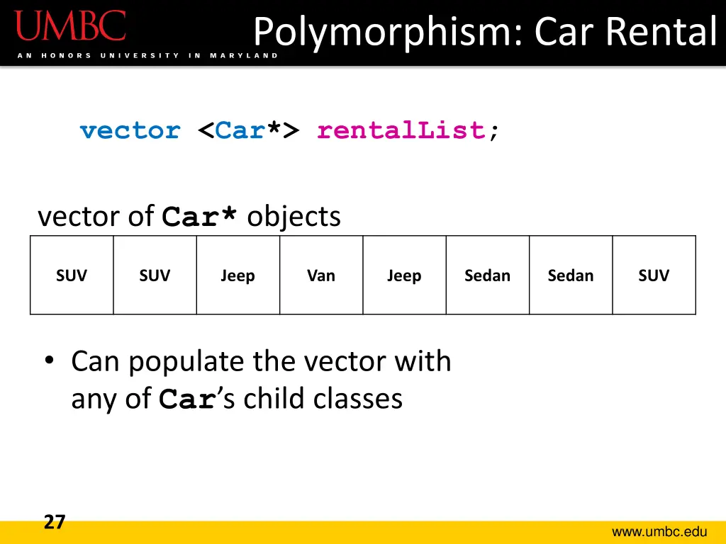 polymorphism car rental 1