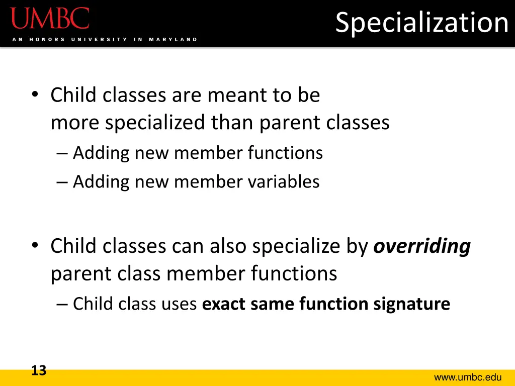 specialization