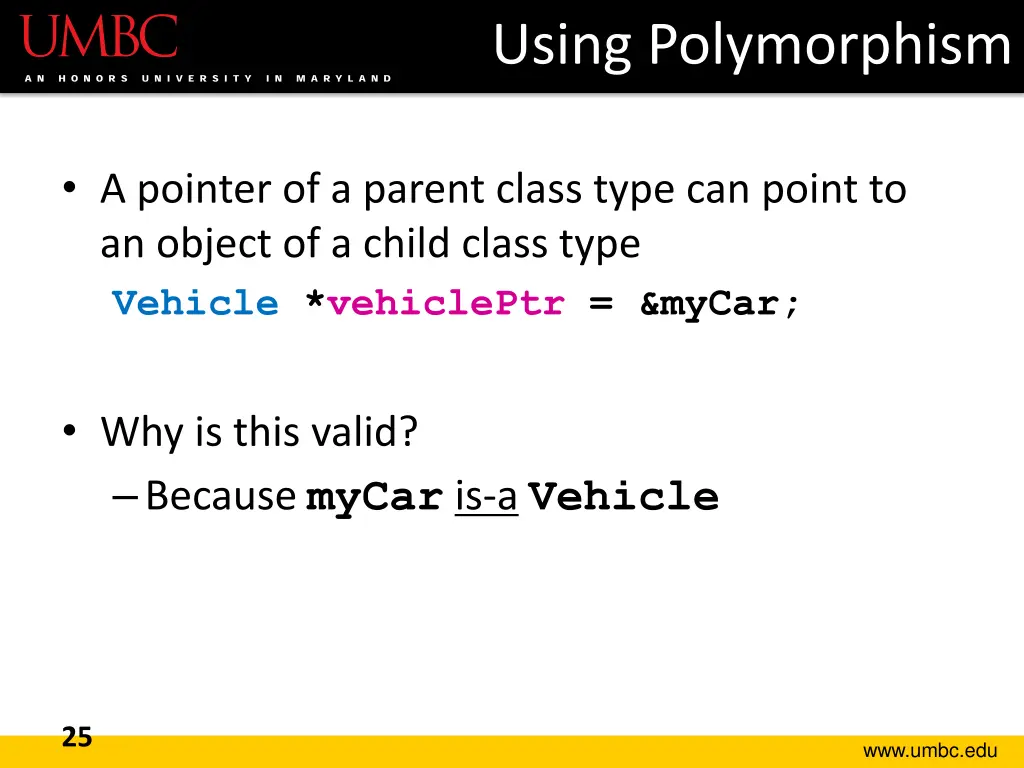 using polymorphism