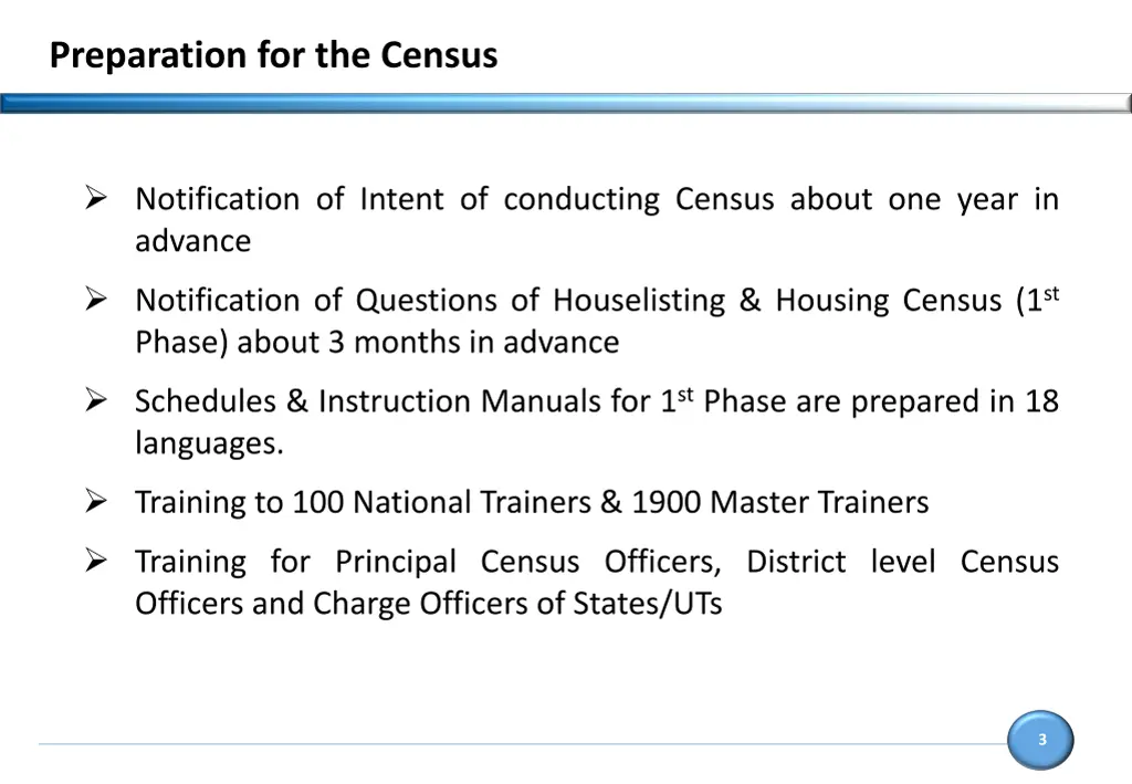 preparation for the census