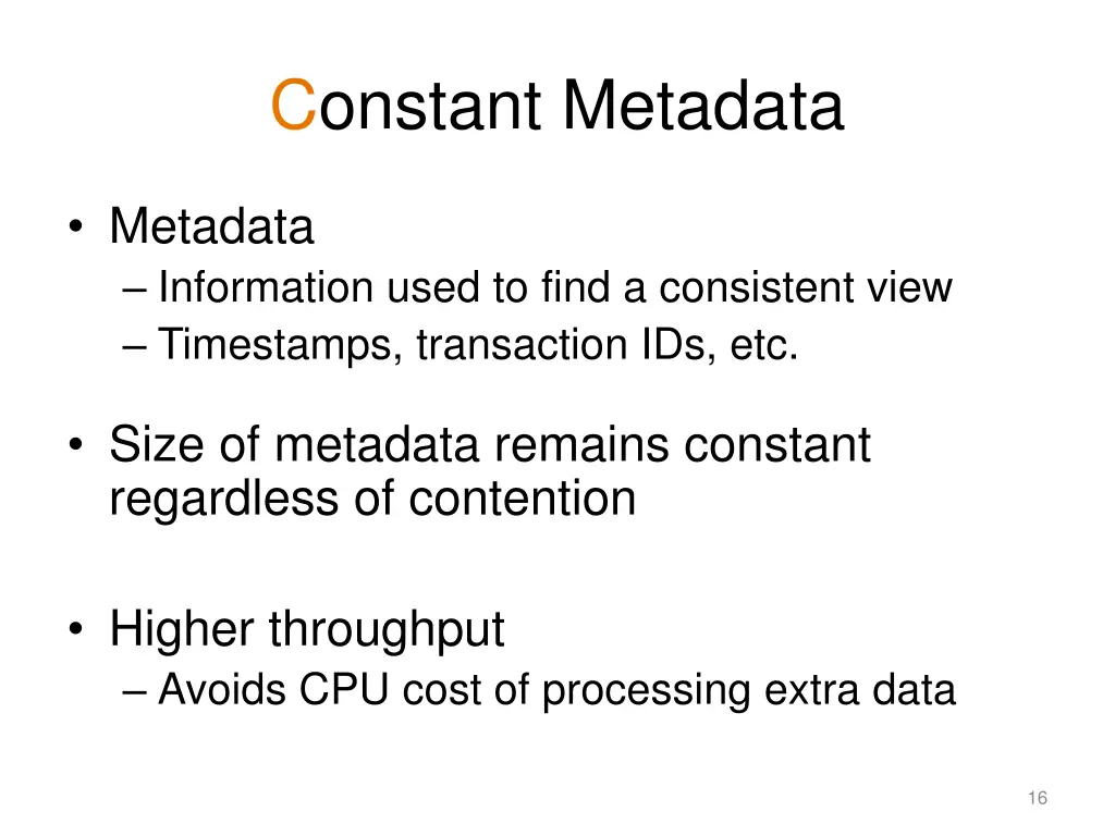 constant metadata