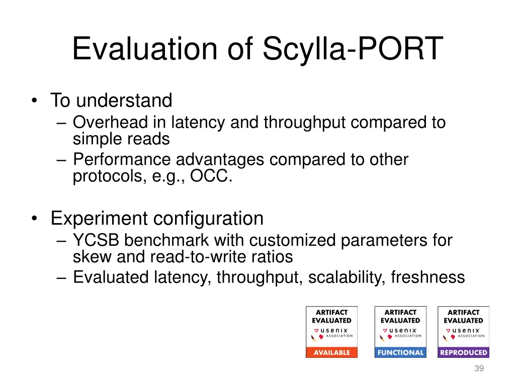 evaluation of scylla port