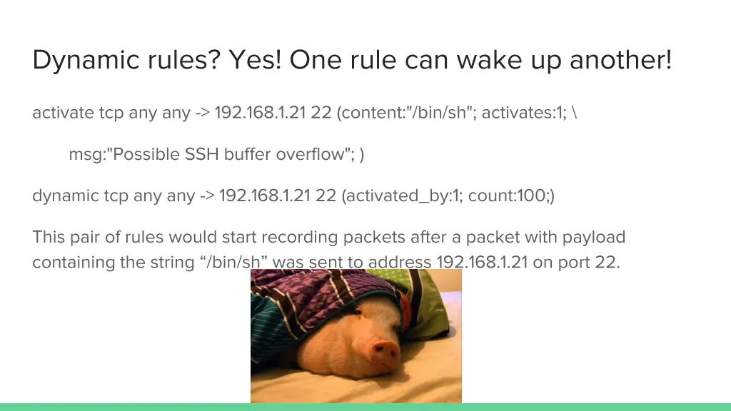 dynamic rules yes one rule can wake up another