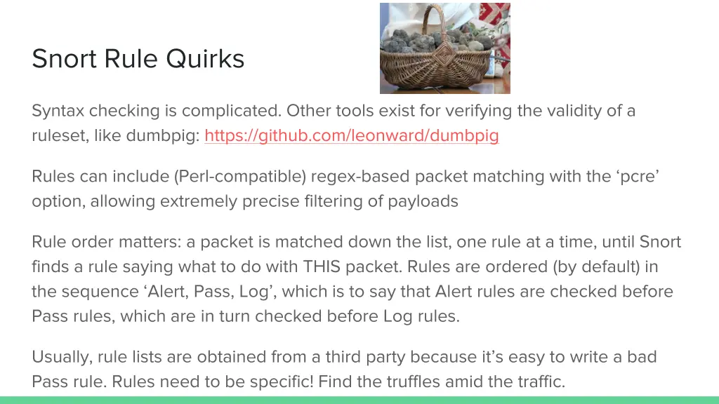 snort rule quirks