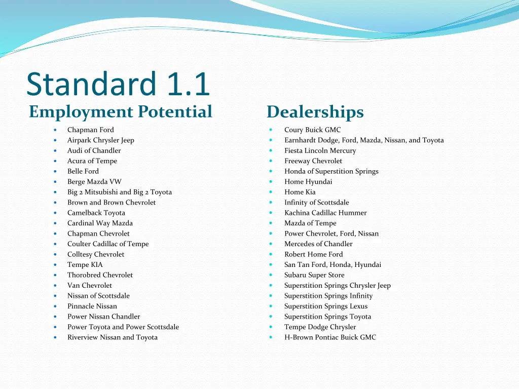 standard 1 1 employment potential