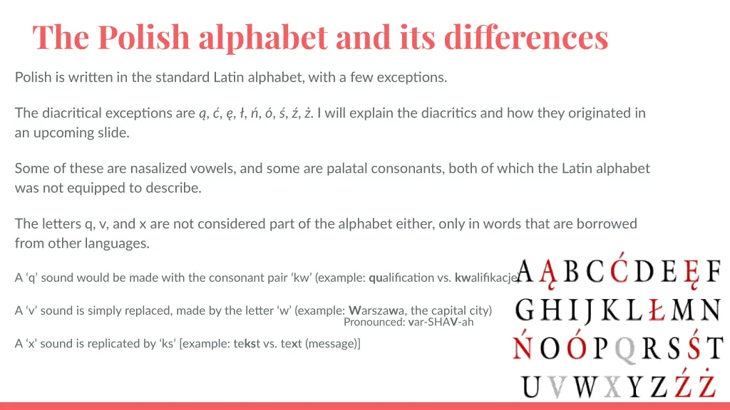 the polish alphabet and its differences