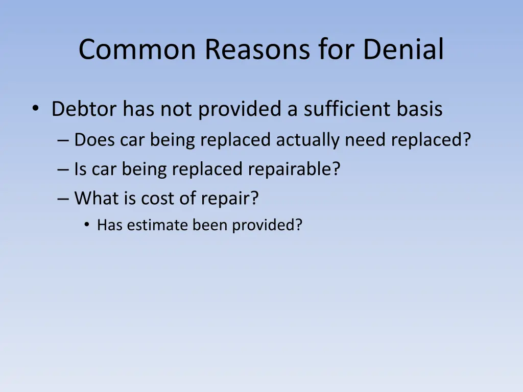 common reasons for denial 1