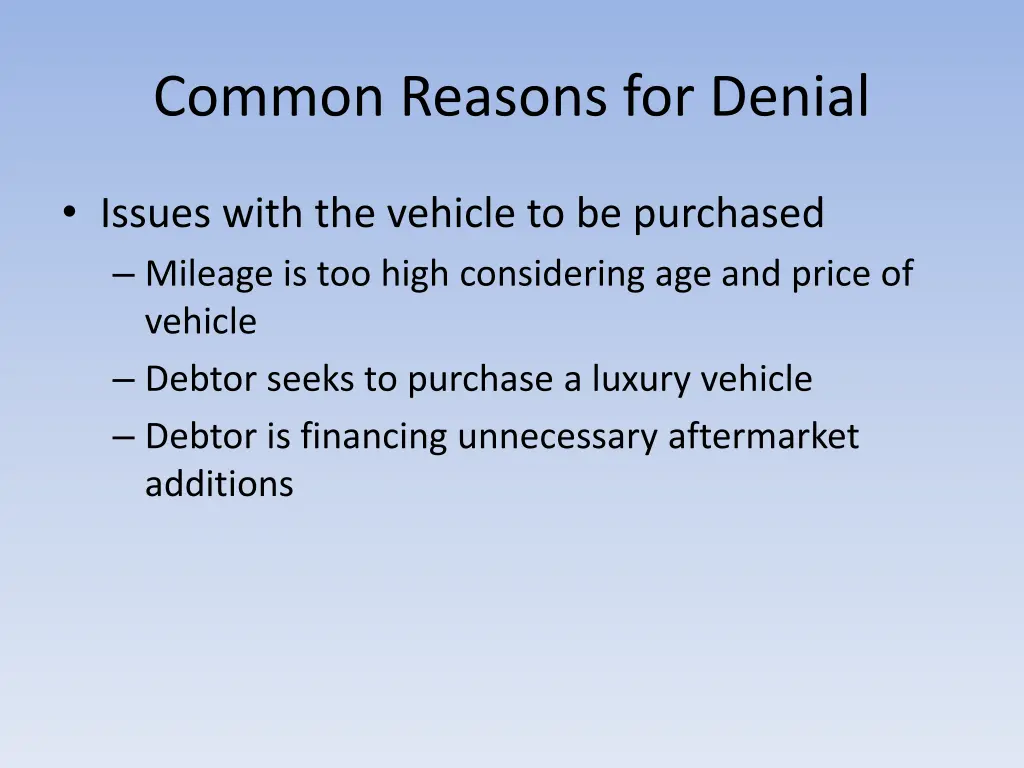 common reasons for denial 2