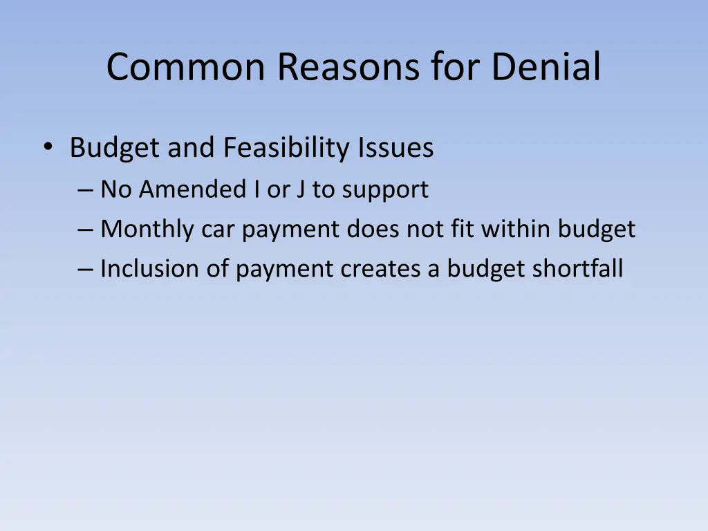 common reasons for denial 3