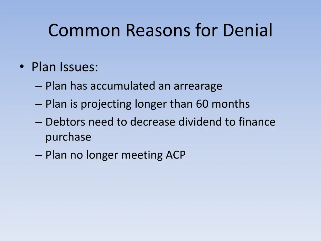 common reasons for denial 4