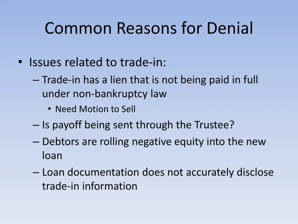 common reasons for denial 5