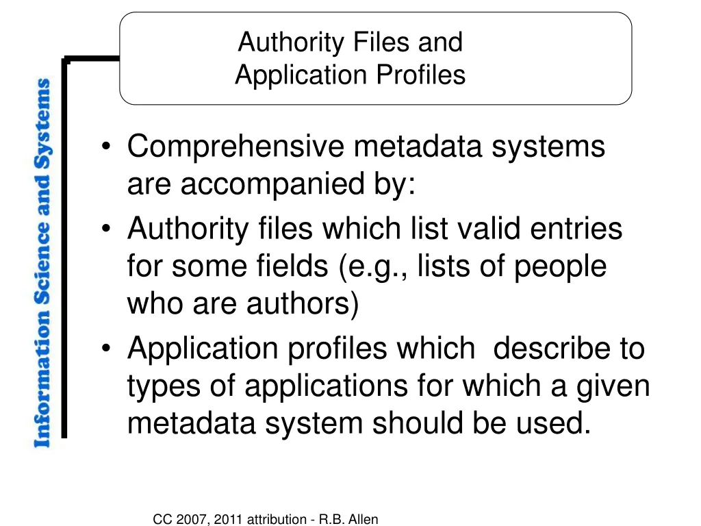 authority files and application profiles