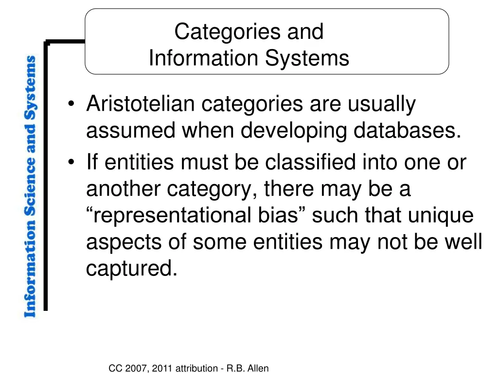 categories and information systems