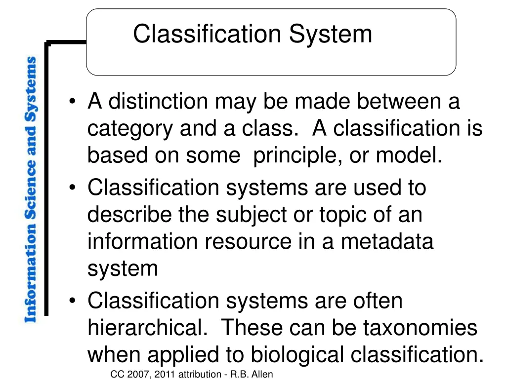 classification system