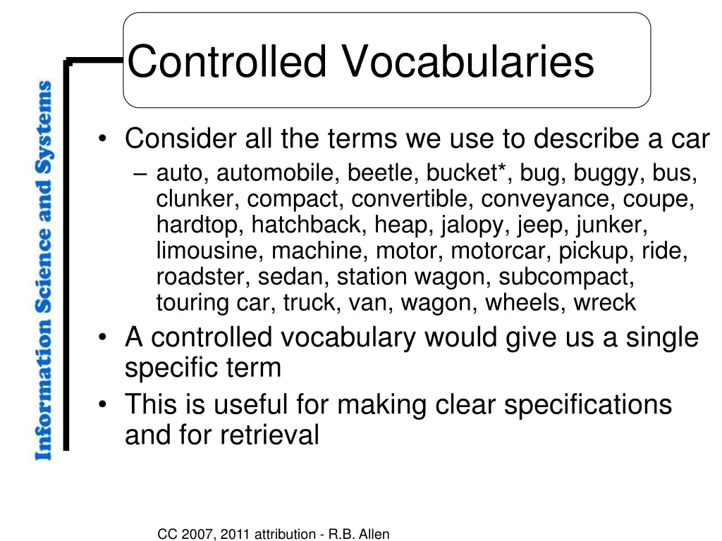 controlled vocabularies