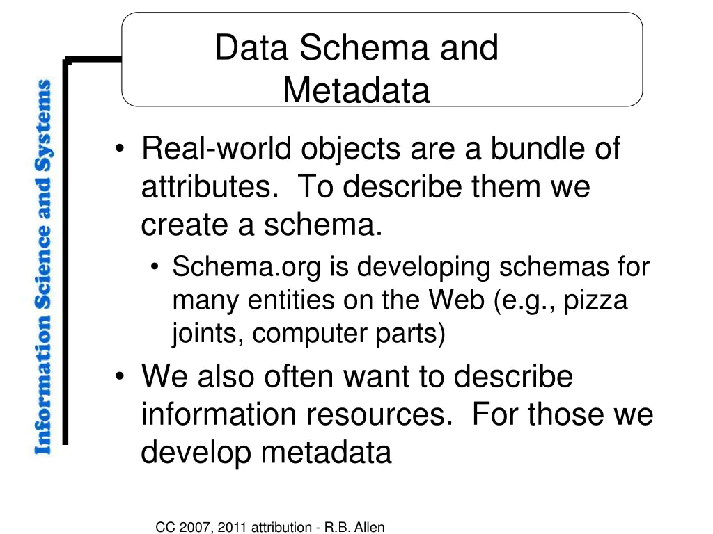 data schema and metadata