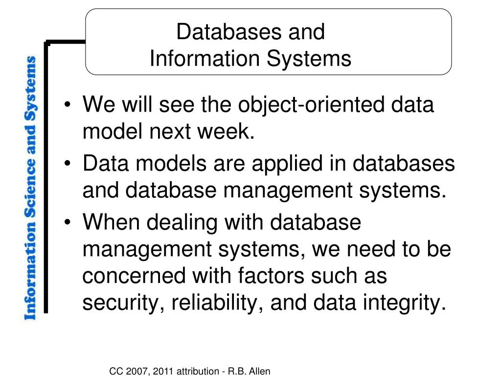 databases and information systems