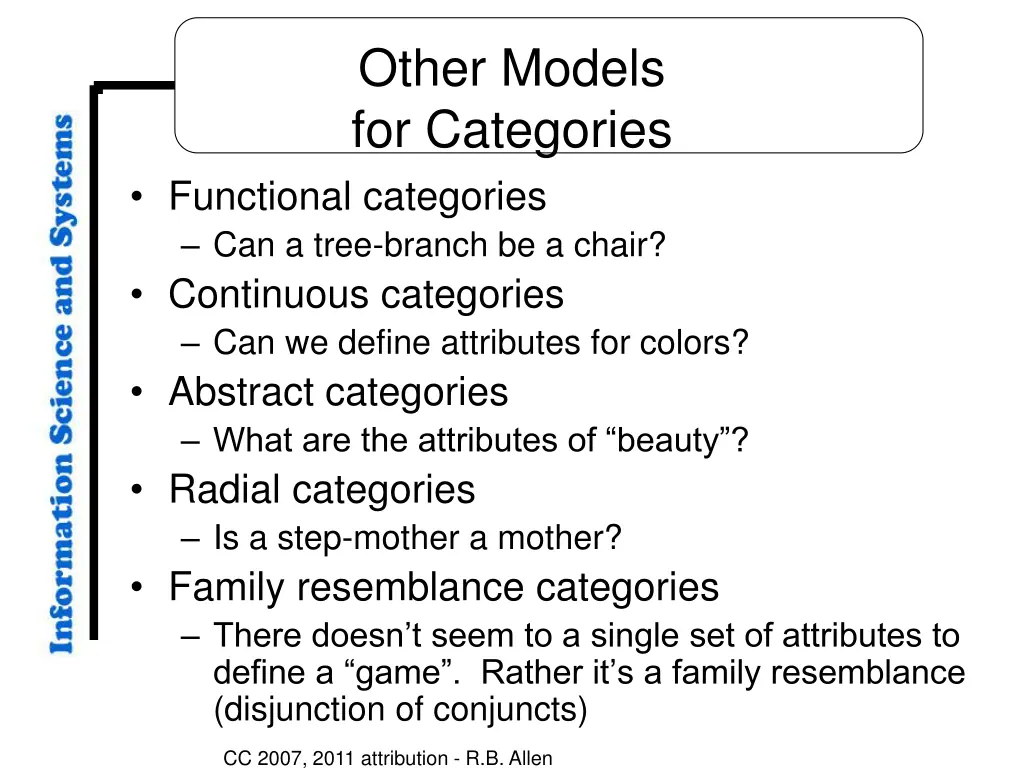 other models for categories