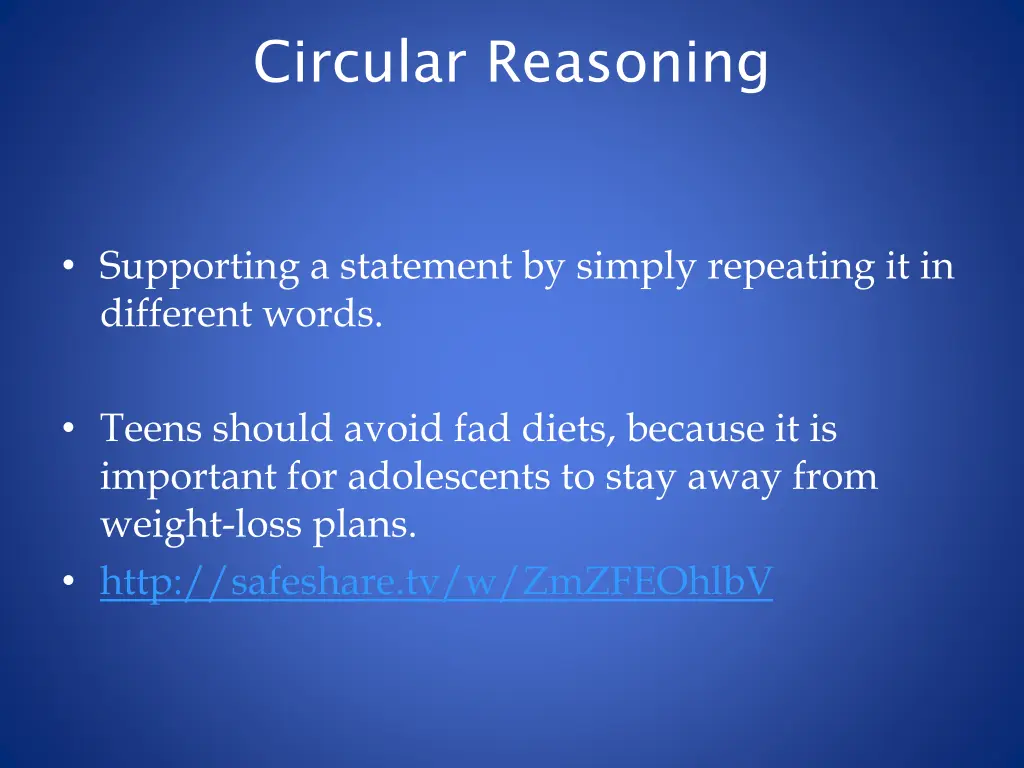 circular reasoning