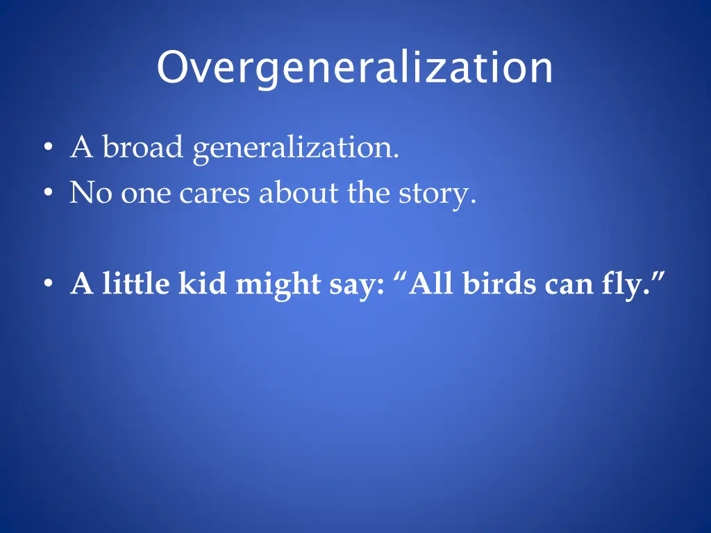 overgeneralization