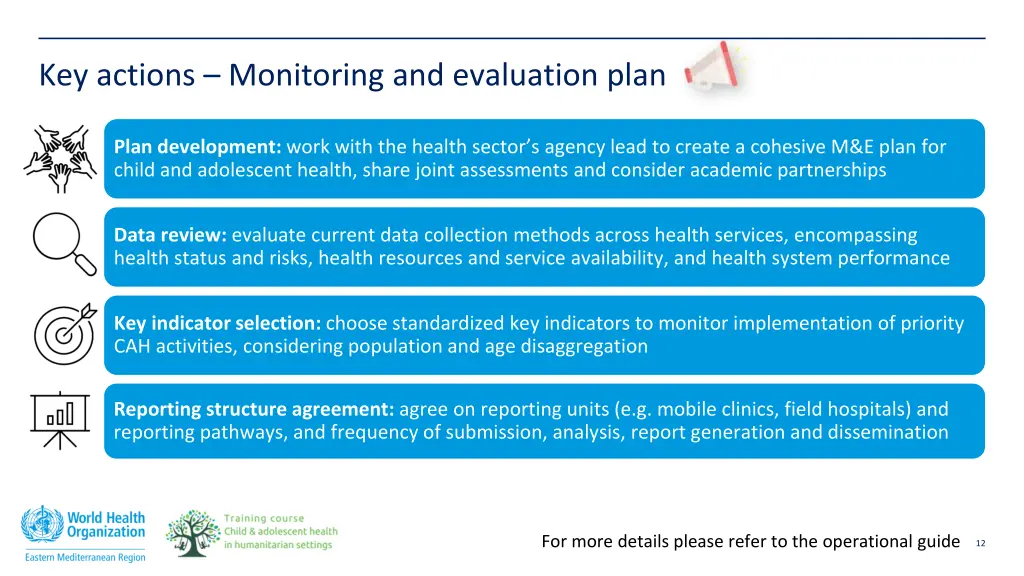 key actions monitoring and evaluation plan