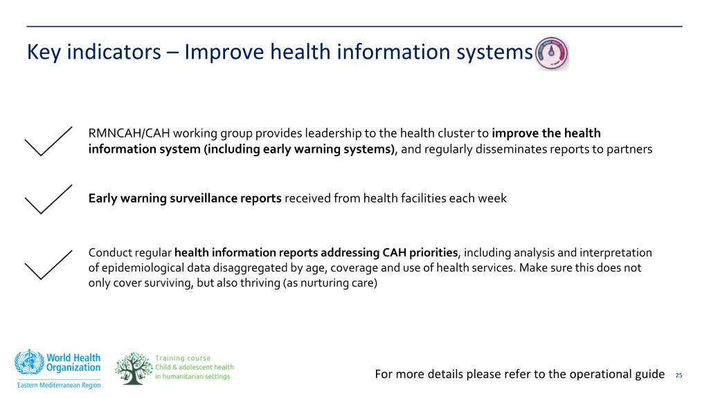 key indicators improve health information systems