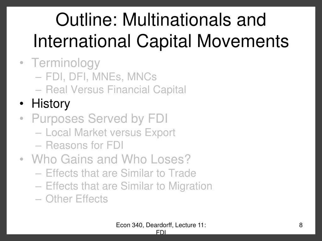 outline multinationals and international capital 1