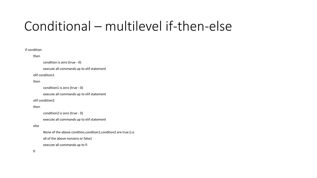 conditional multilevel if then else