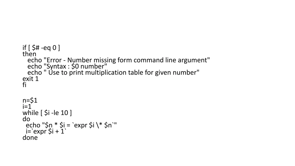 if eq 0 then echo error number missing form