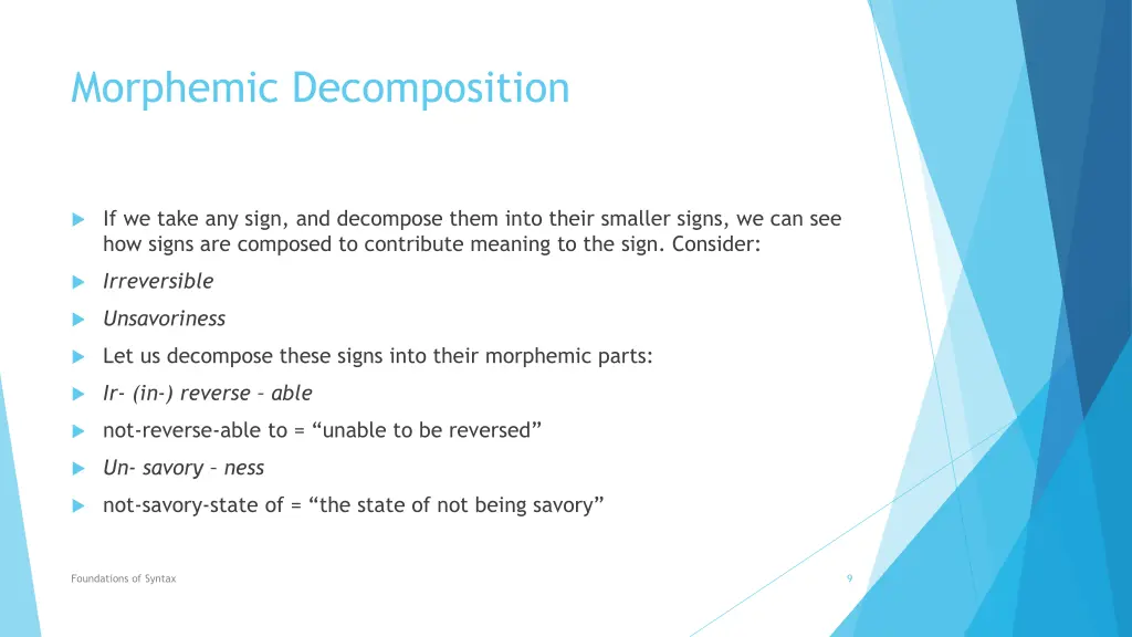 morphemic decomposition