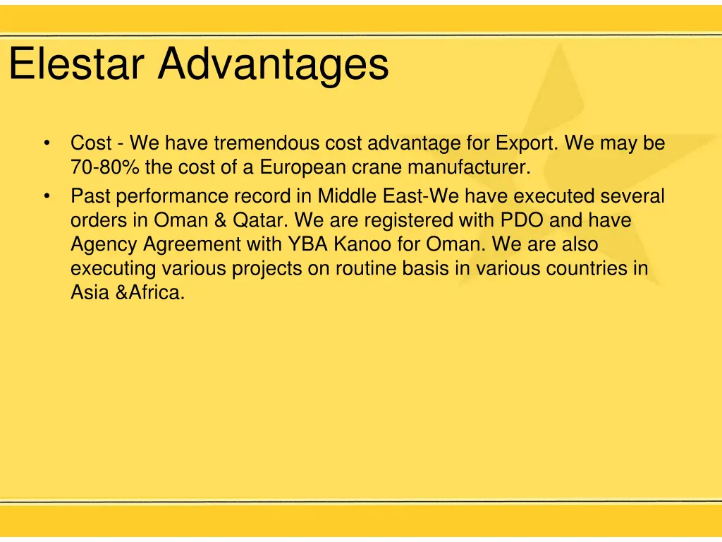 elestar advantages