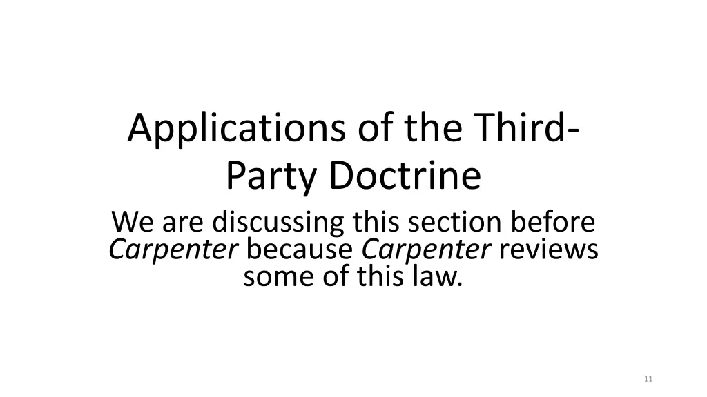 applications of the third party doctrine