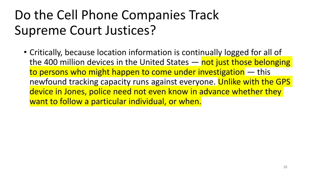 do the cell phone companies track supreme court