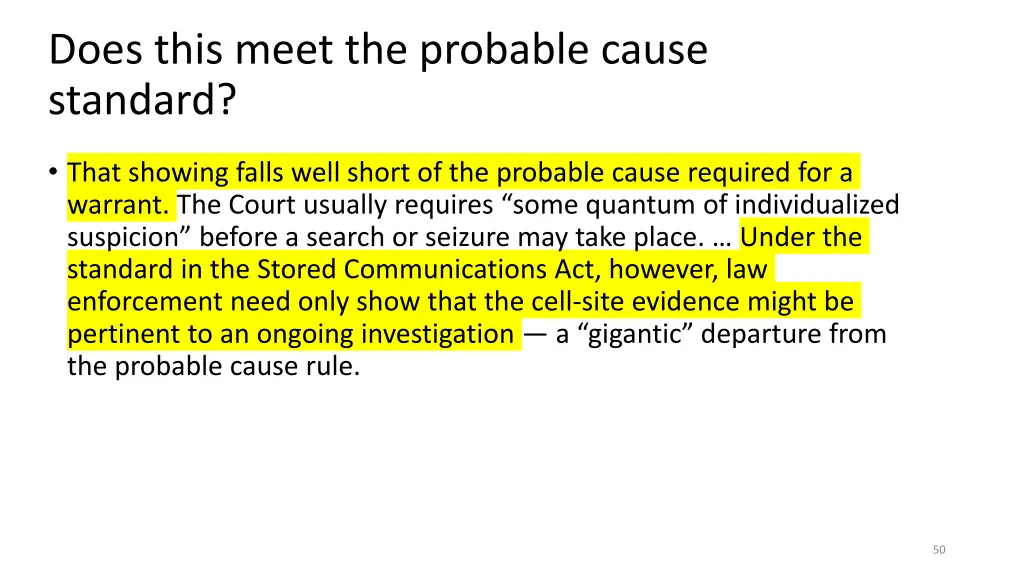 does this meet the probable cause standard