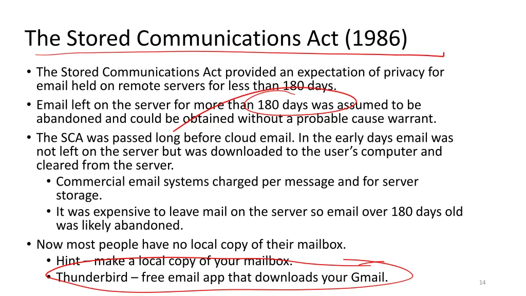 the stored communications act 1986