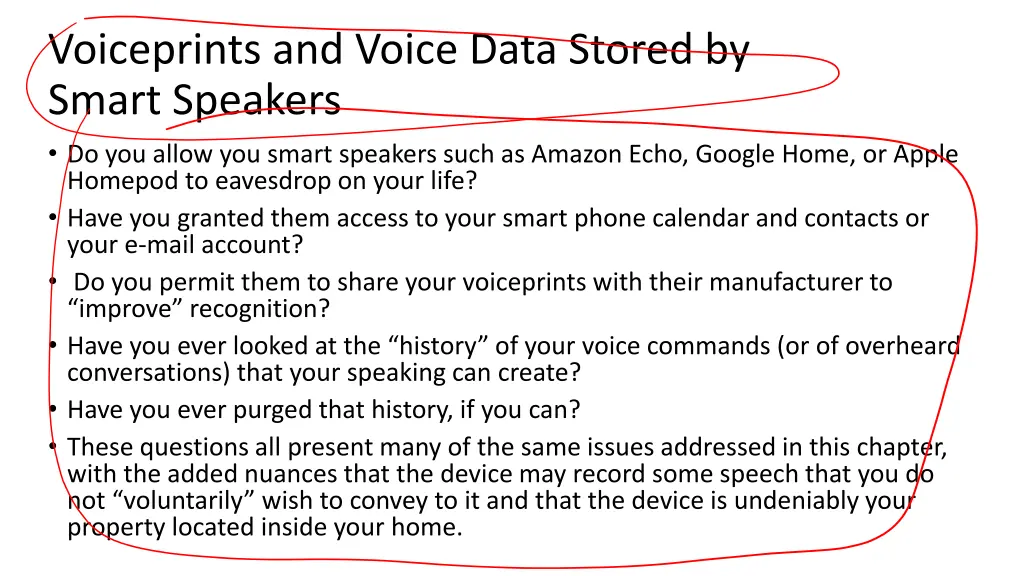 voiceprints and voice data stored by smart