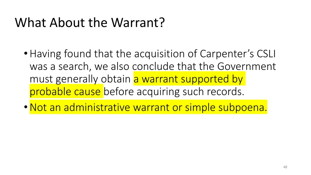 what about the warrant