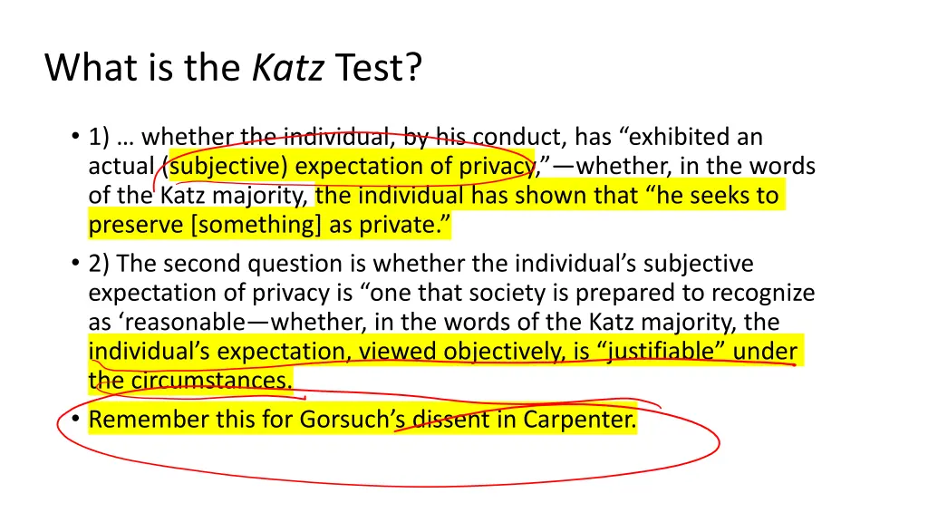 what is the katz test