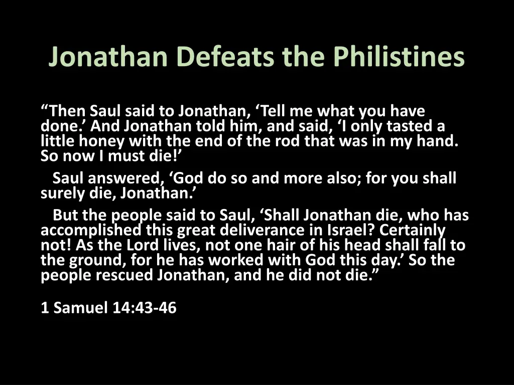 jonathan defeats the philistines 1