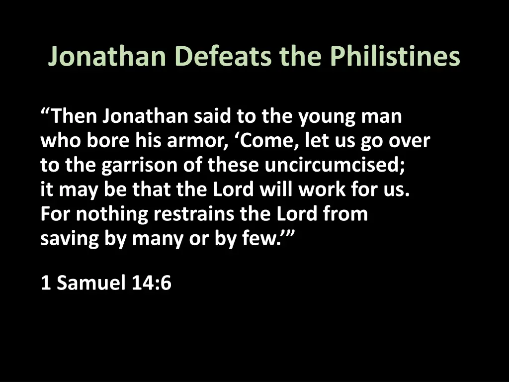 jonathan defeats the philistines