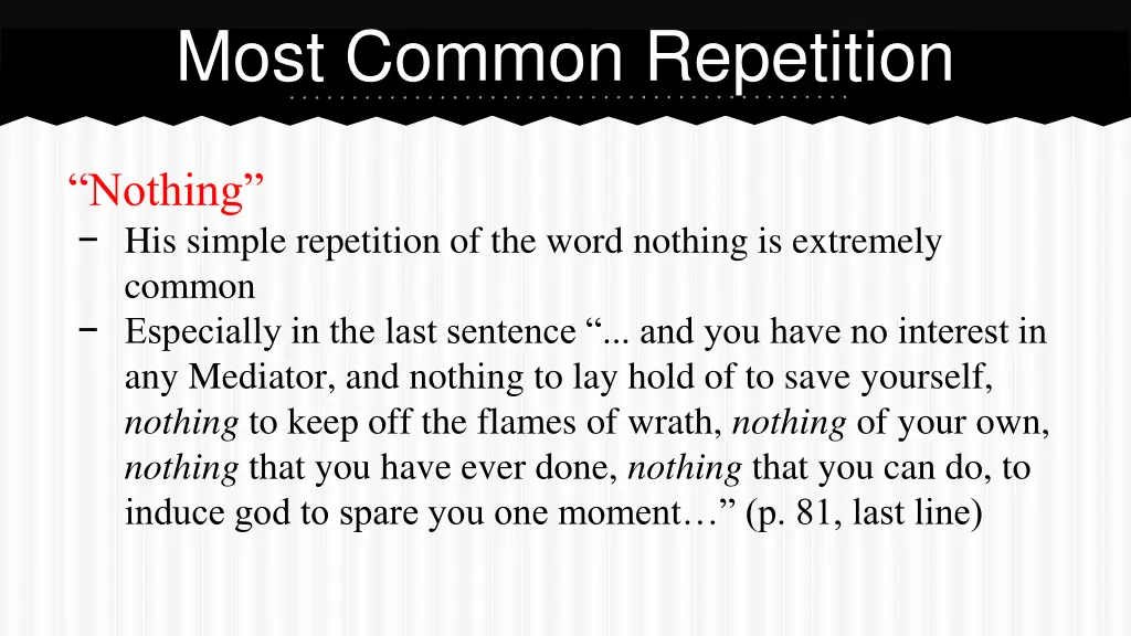 most common repetition