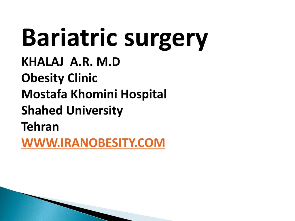 bariatric surgery khalaj a r m d obesity clinic