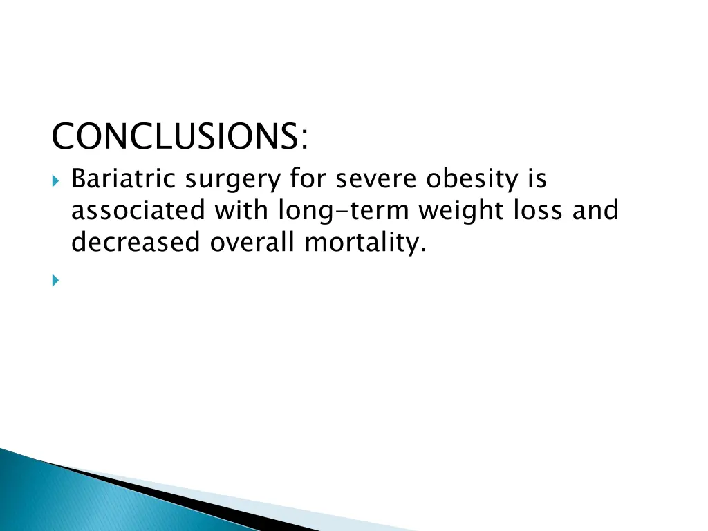 conclusions bariatric surgery for severe obesity