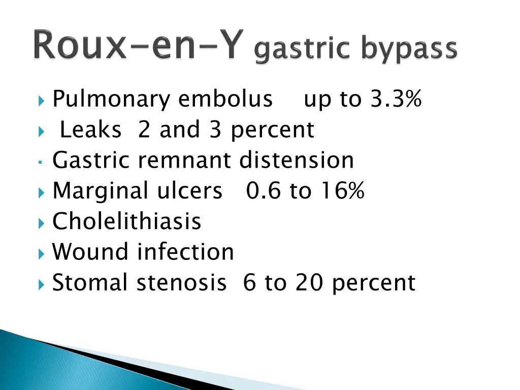 pulmonary embolus up to 3 3 leaks 2 and 3 percent