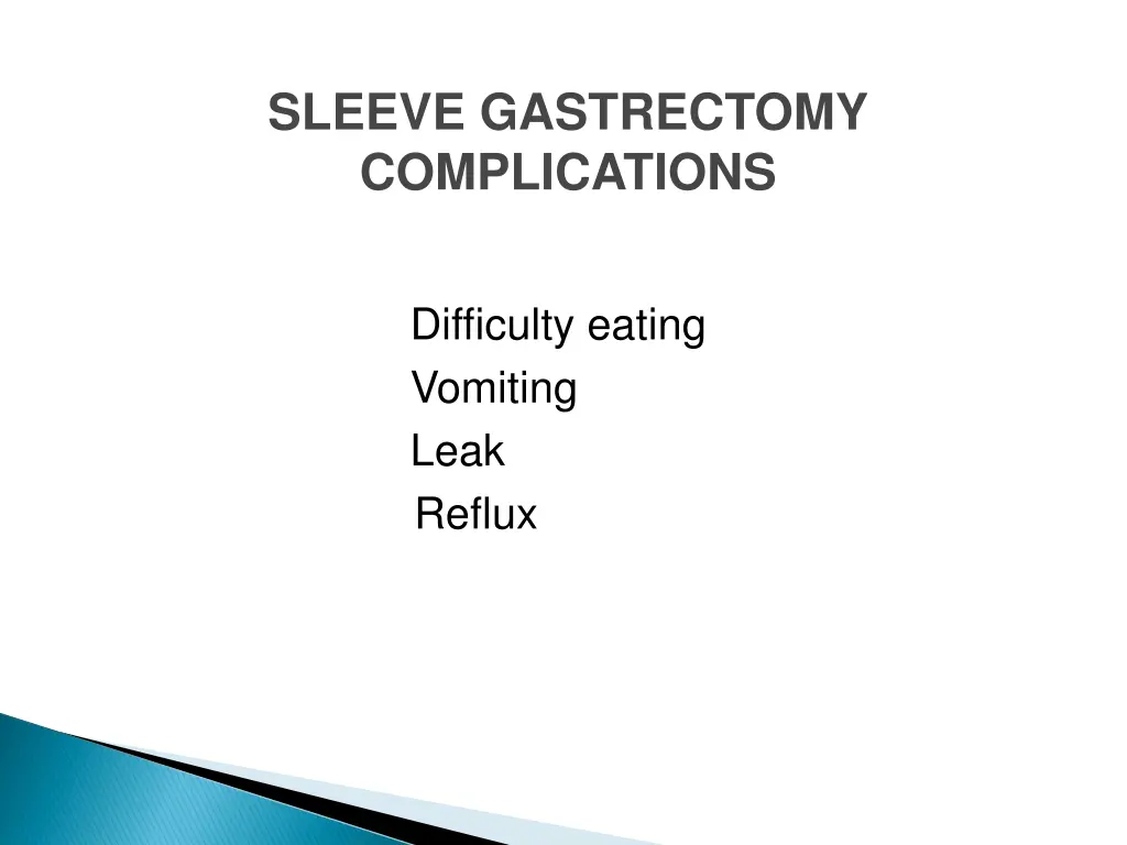 sleeve gastrectomy complications