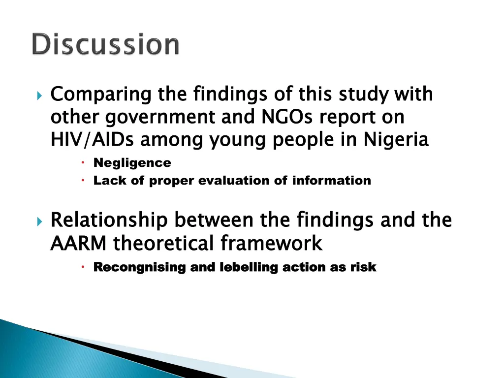 comparing the findings of this study with other