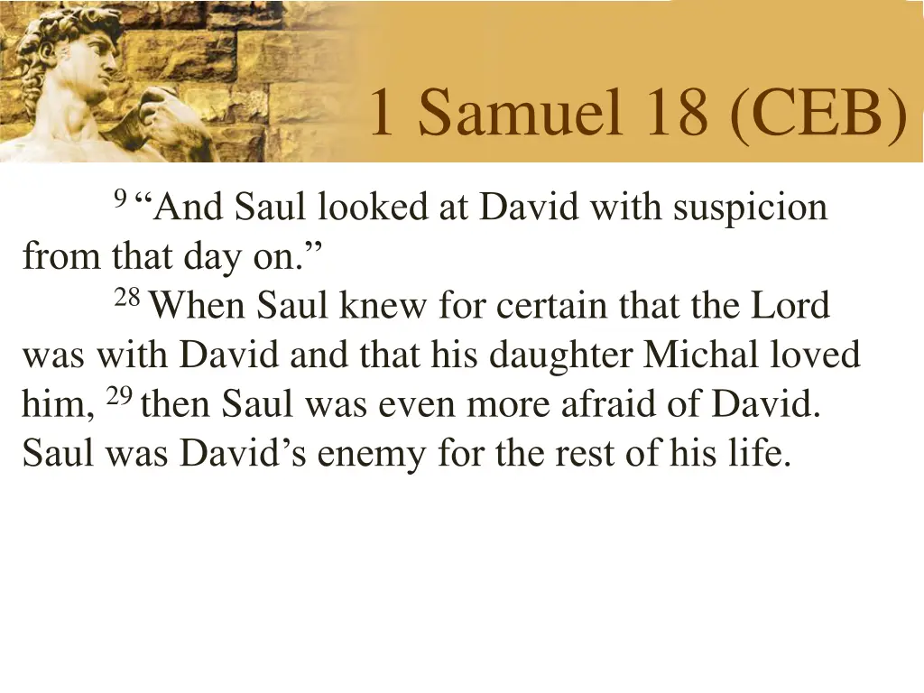 1 samuel 18 ceb 1