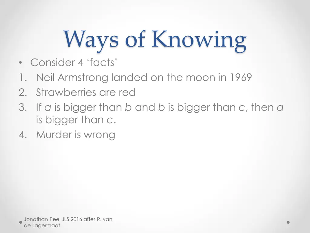 ways of knowing consider 4 facts 1 neil armstrong