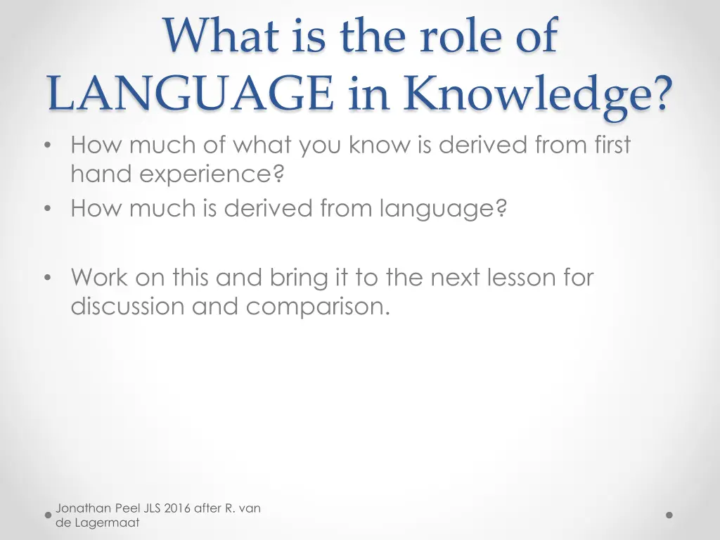 what is the role of language in knowledge